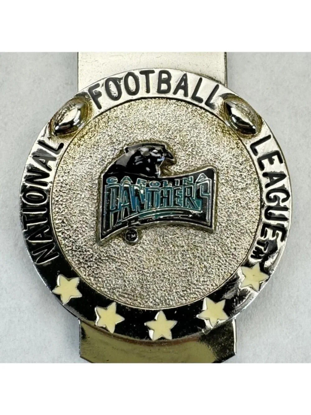 NFL Carolina Panthers Logo Money Clip Silver-tone Metal Football